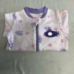 Tuffy - Onesie/Footed Sleeper - Coral and Submarine design.